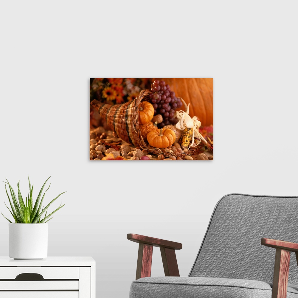 A modern room featuring Still Life of Thanksgiving Harvest