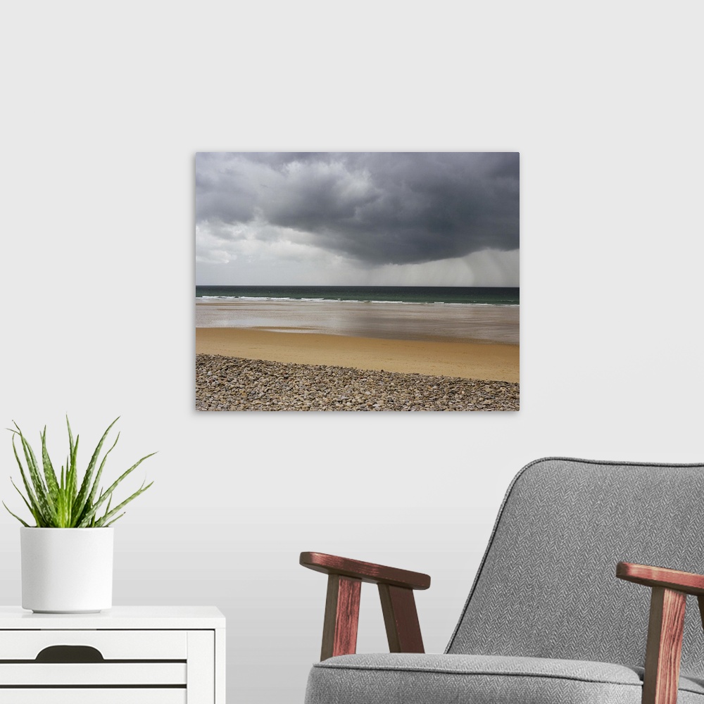 A modern room featuring Storm and tide in Normandi sea.