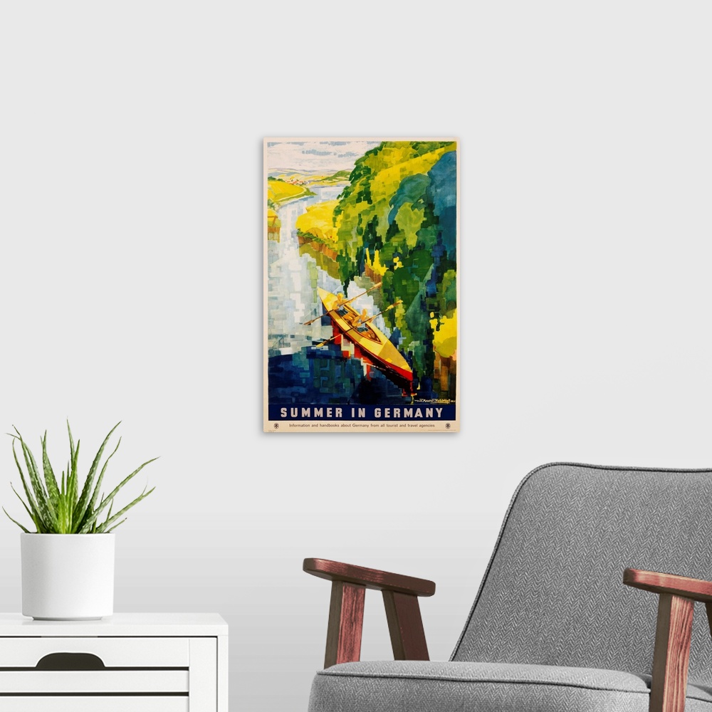 A modern room featuring Summer In Germany Poster By Werner Von Axster-Heudtlass