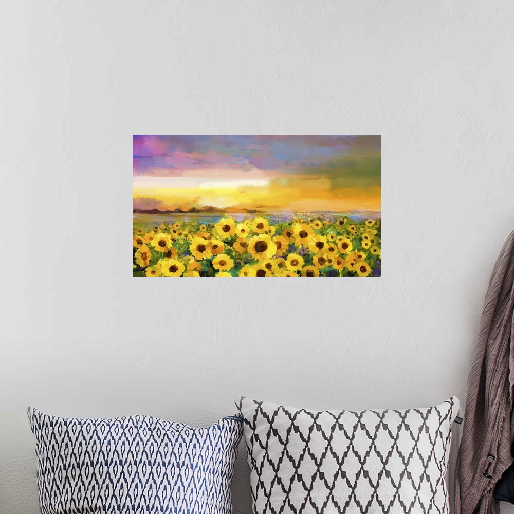 A bohemian room featuring Sunflowers At Sunset