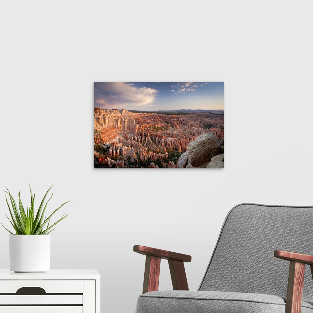 A modern room featuring Sunrise at amphitheater in Bryce Canyon National Park.