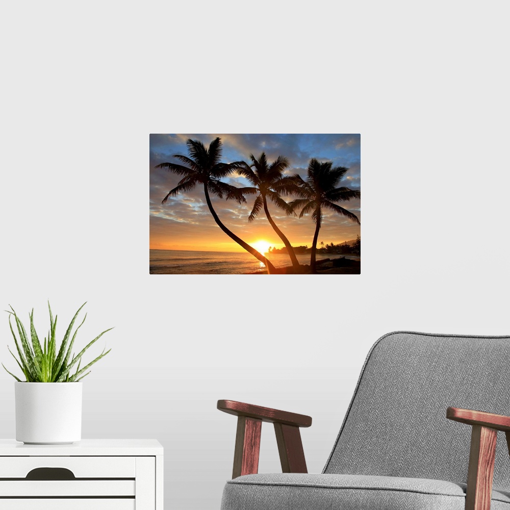 A modern room featuring Sunrise, Windward Oahu, Hawaii