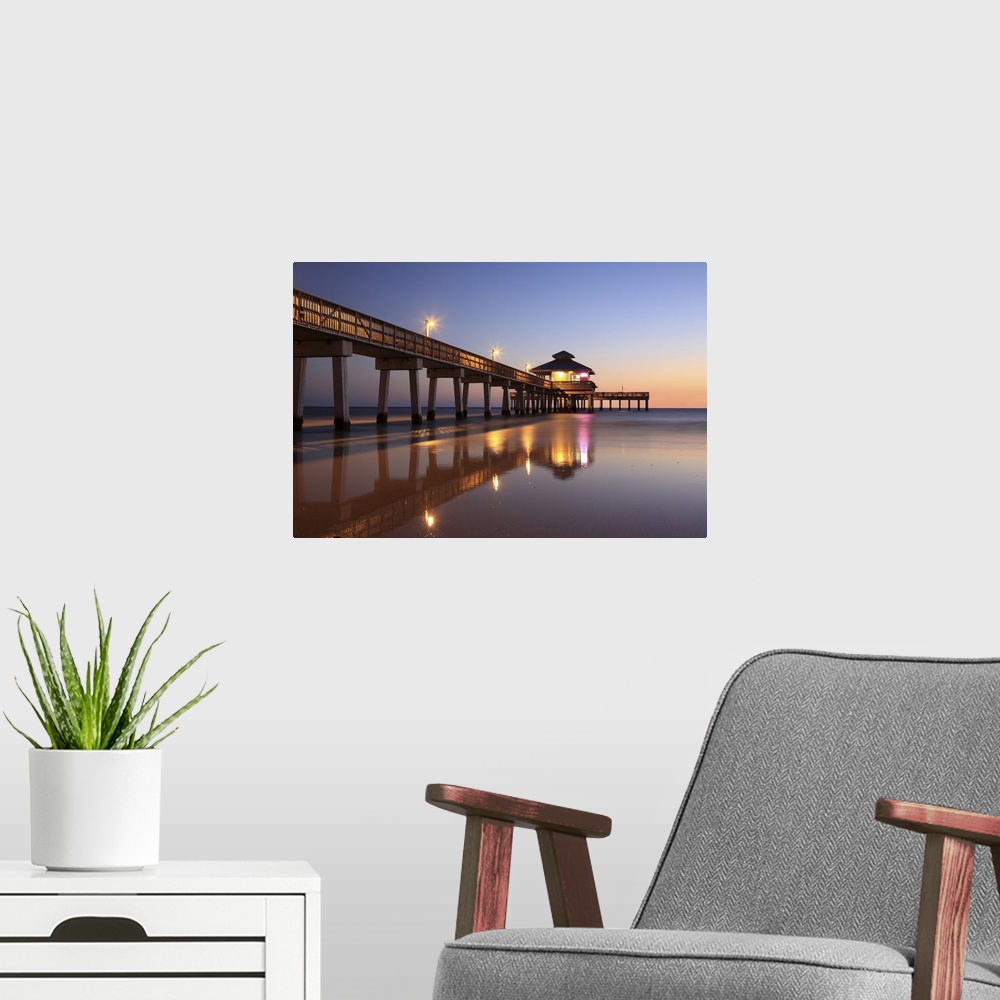 A modern room featuring Sunset at Fishing Pier, Fort Myers Beach, Florida