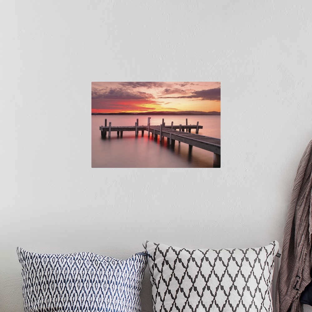 A bohemian room featuring Sunset in Belmont, Lake Macquarie, central coast, NSW, Australia.