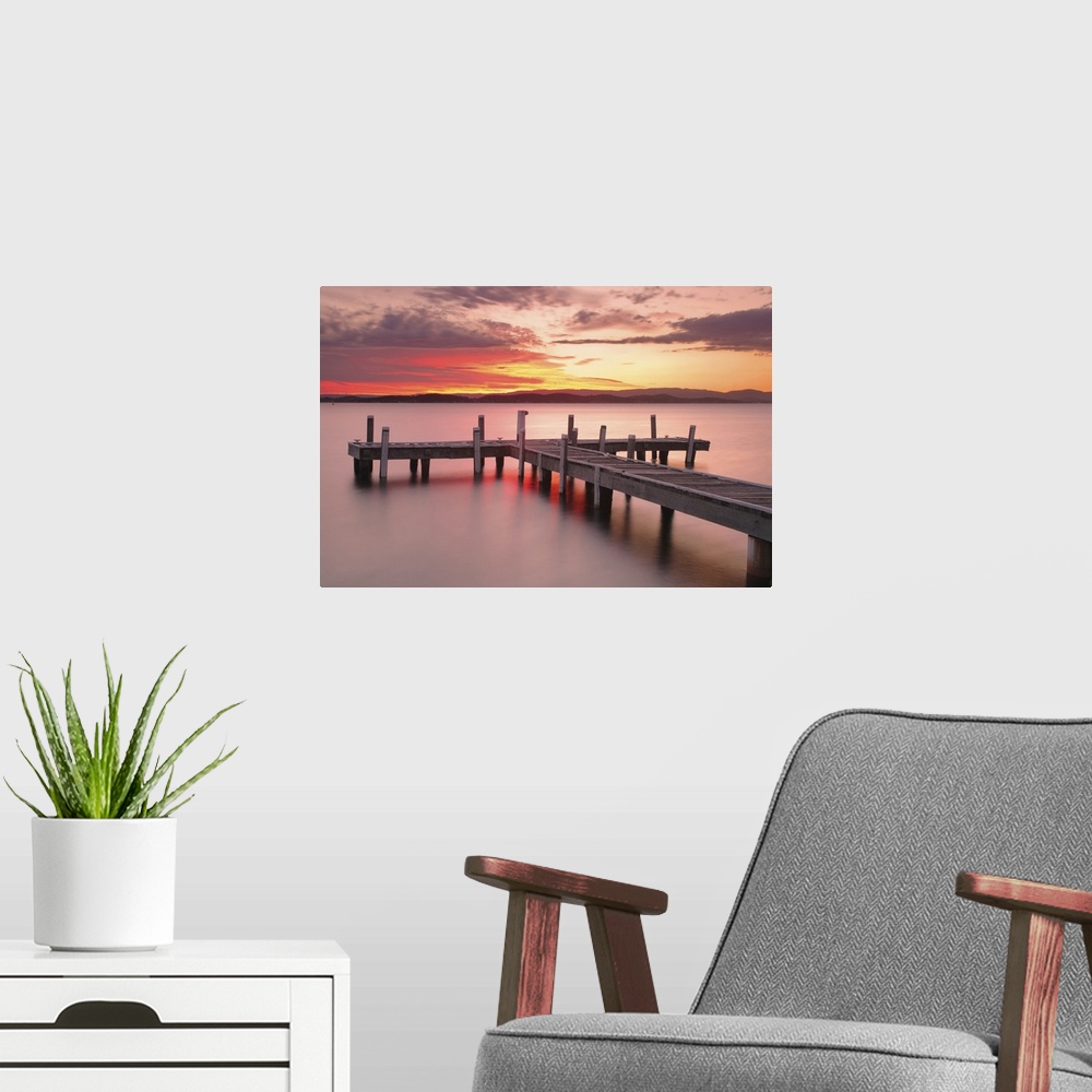 A modern room featuring Sunset in Belmont, Lake Macquarie, central coast, NSW, Australia.