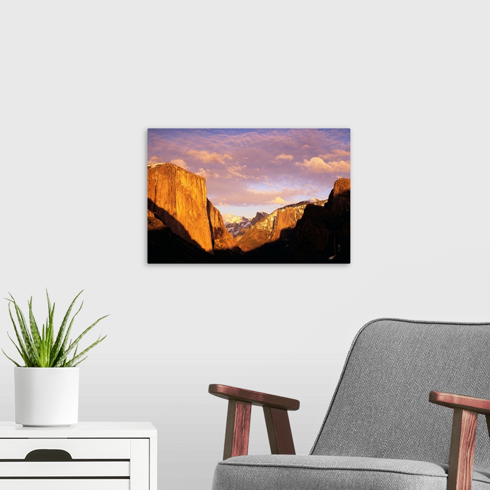 A modern room featuring Sunset In Yosemite Valley