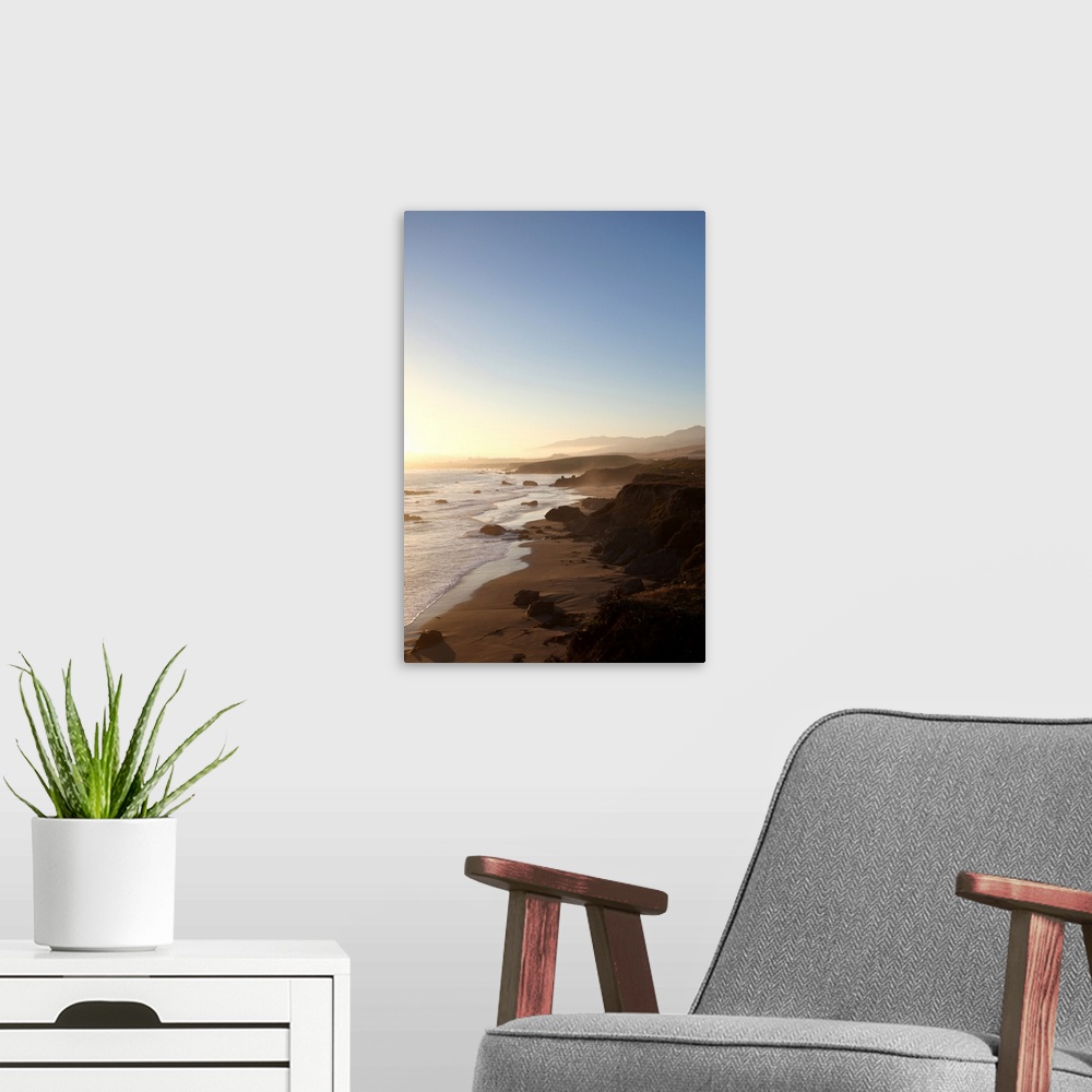 A modern room featuring Summer sunset along california highway 1 along Big Sur between Monterey and San Luis Obispo with ...