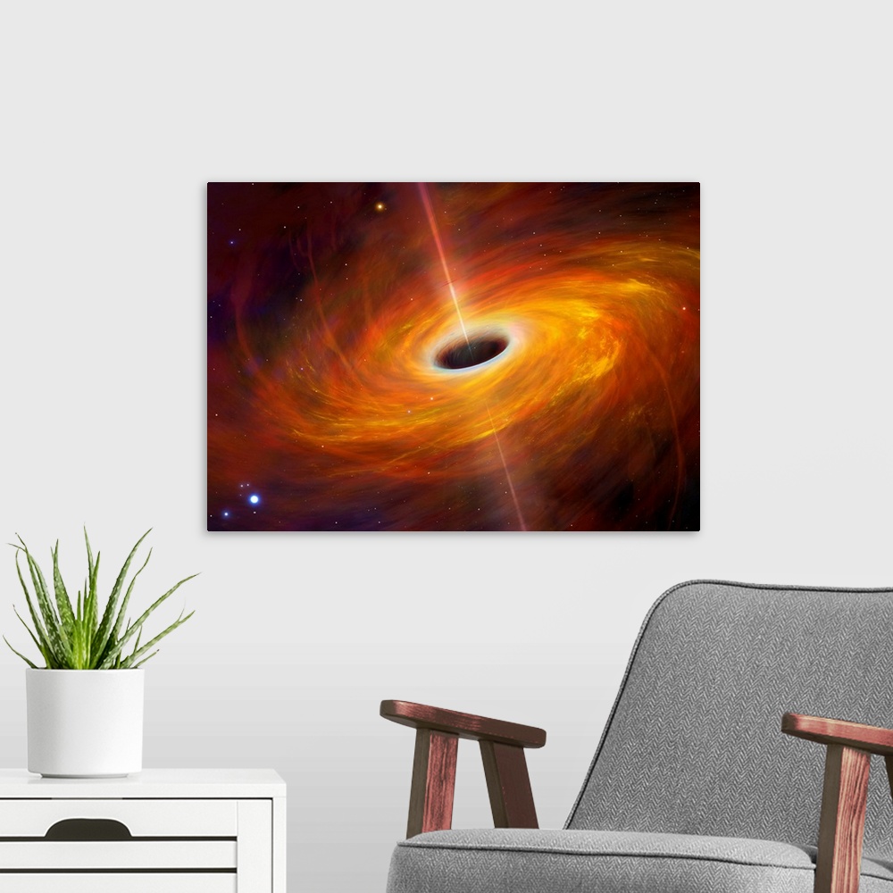A modern room featuring A black hole is an object so compact - usually a collapsed star - that nothing can escape its gra...
