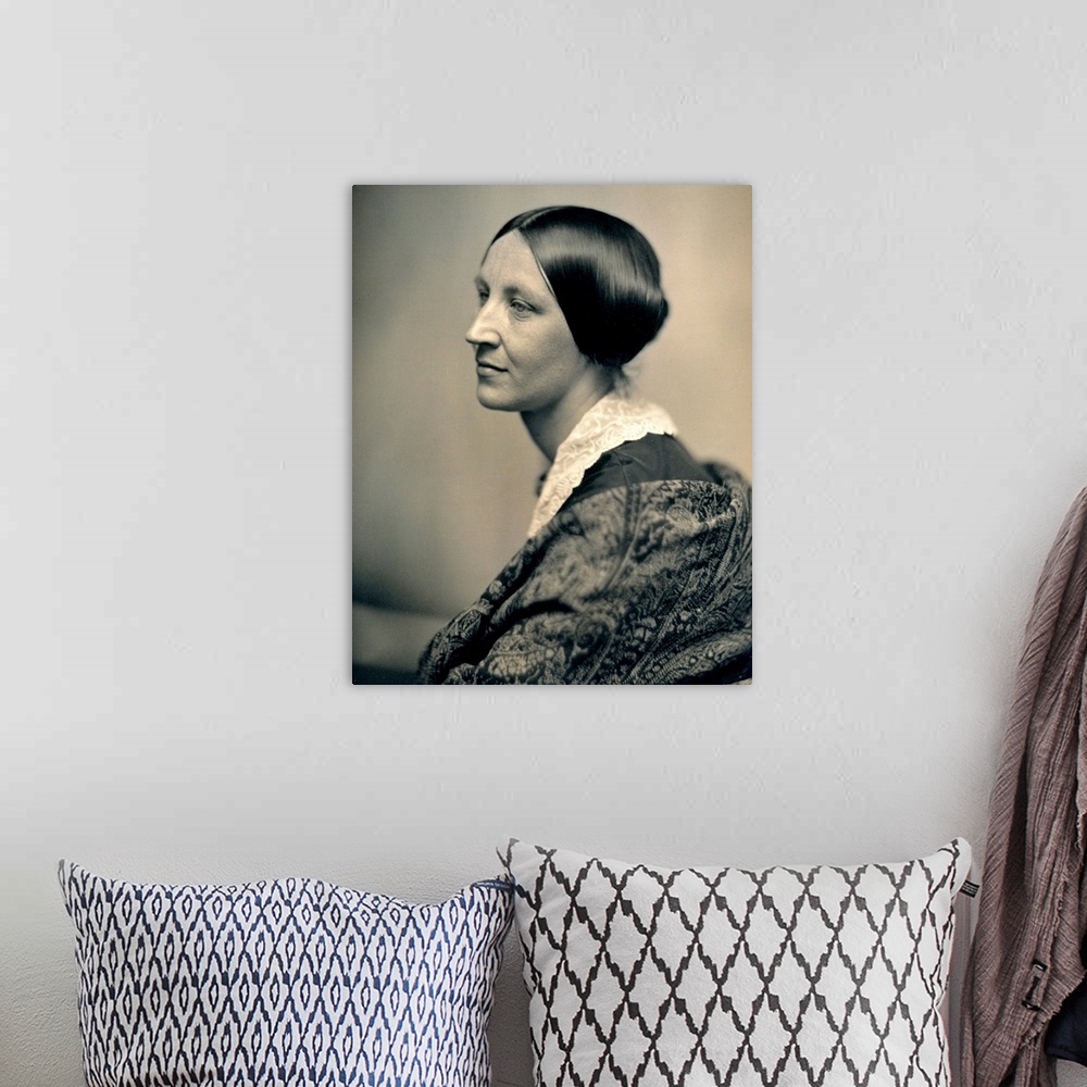 A bohemian room featuring Portrait of Susan B. Anthony by Southworth
