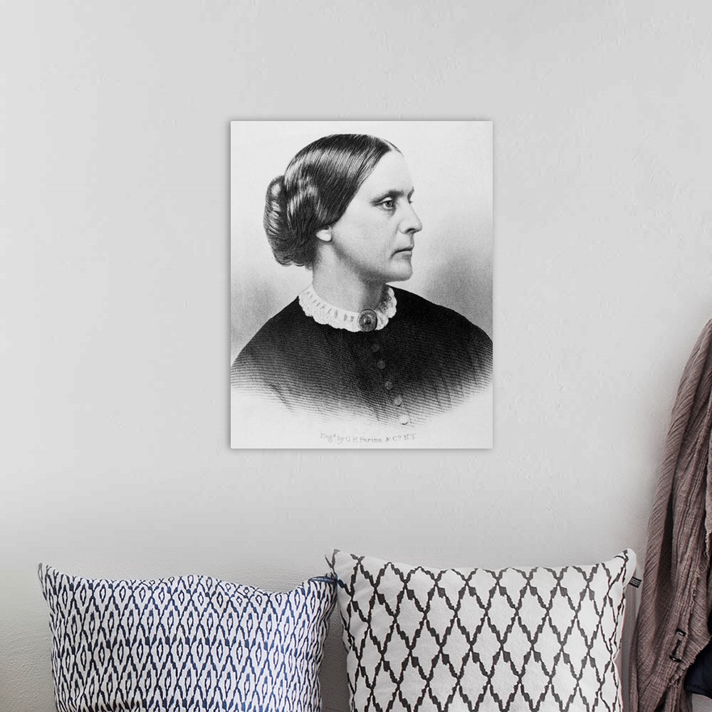 A bohemian room featuring Susan B. Anthony
