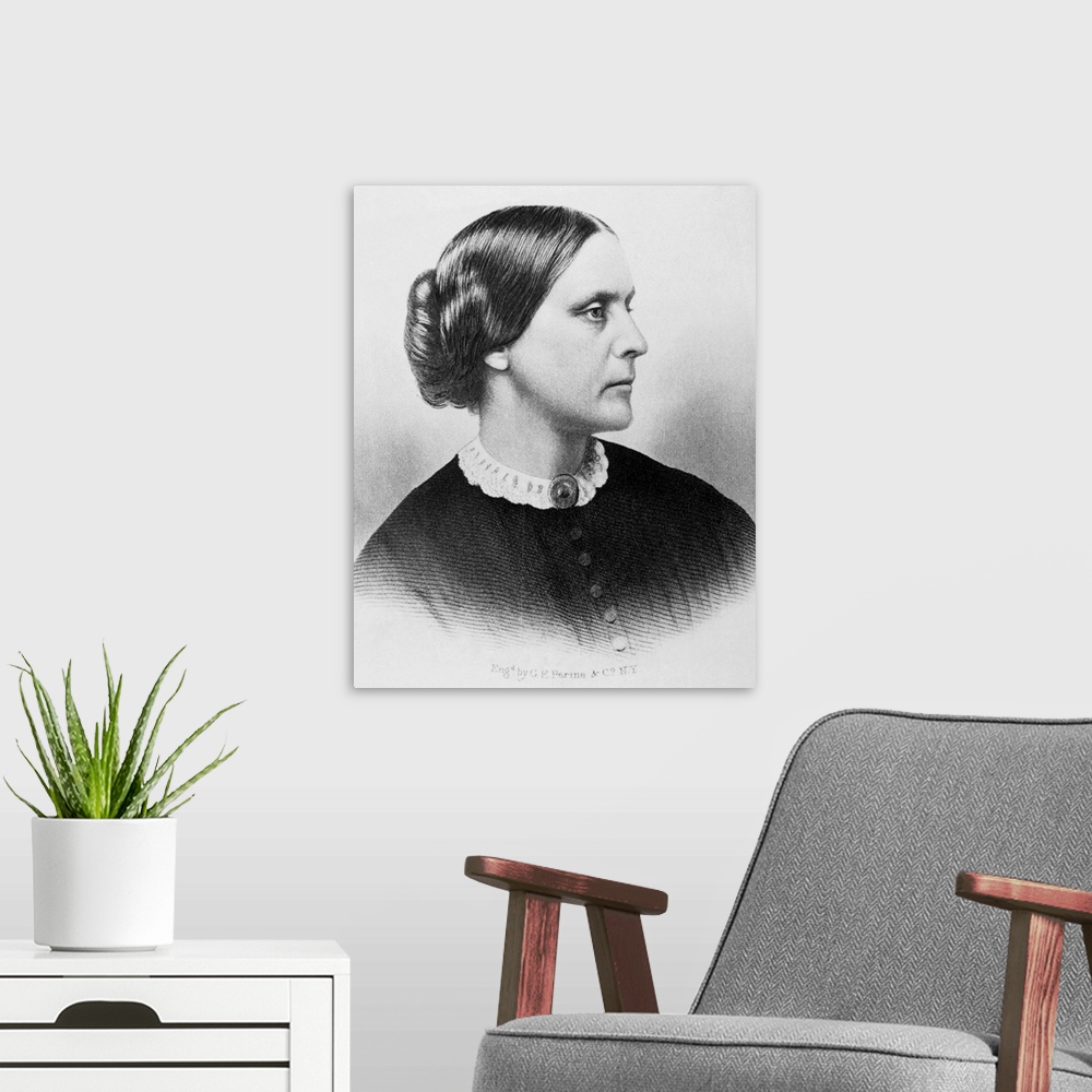 A modern room featuring Susan B. Anthony