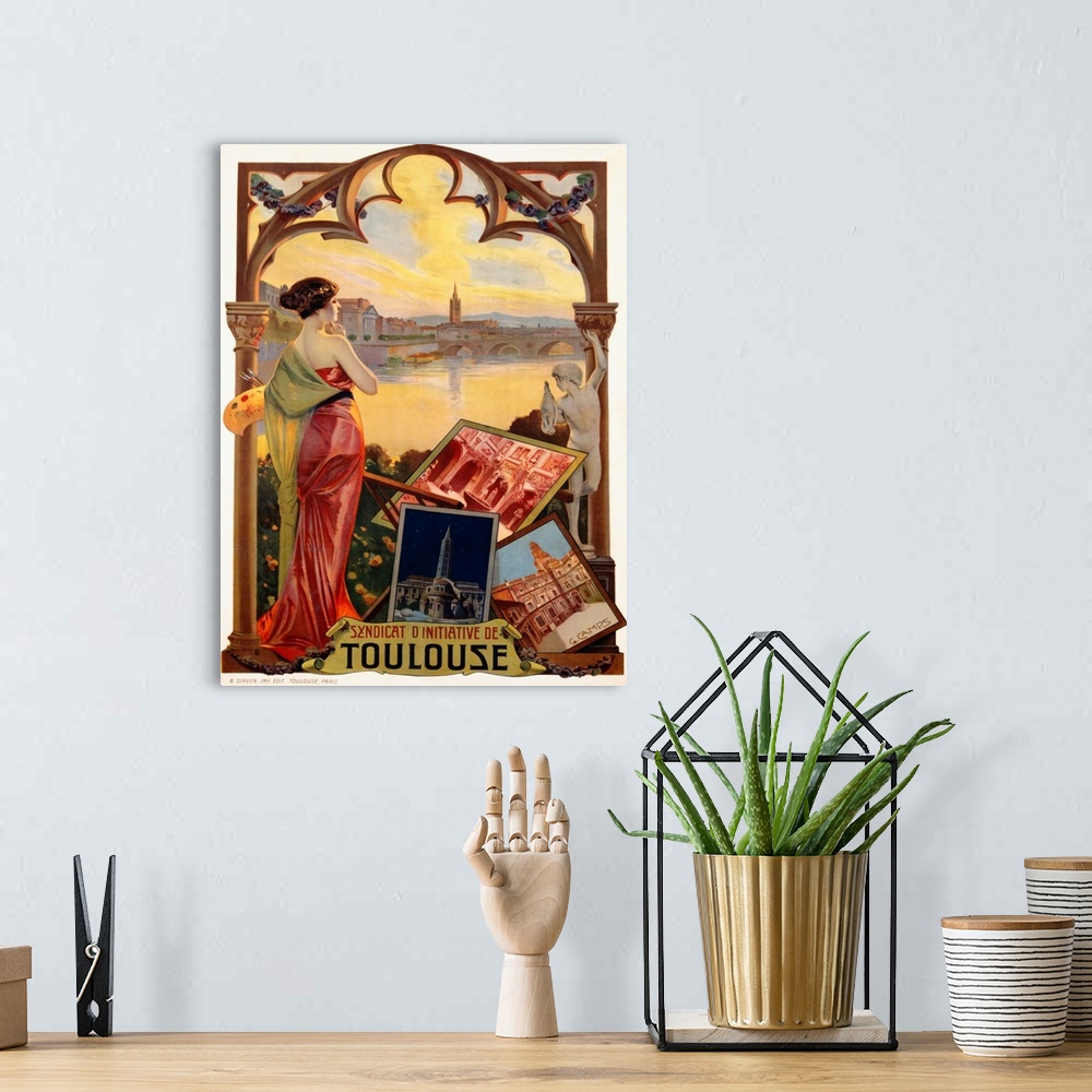 A bohemian room featuring Syndicat D'Initiative De Toulouse Poster By Gaspar Camps