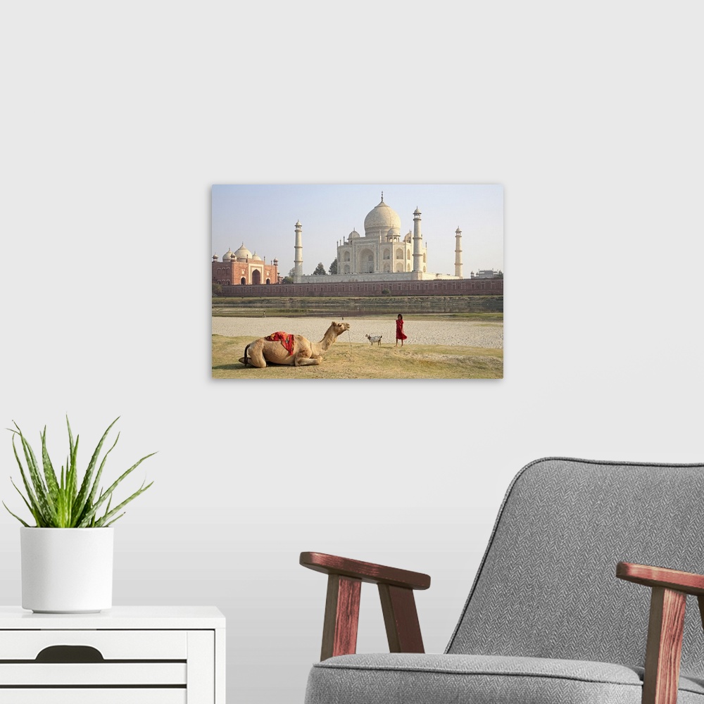 A modern room featuring Taj Mahal, Agra, India