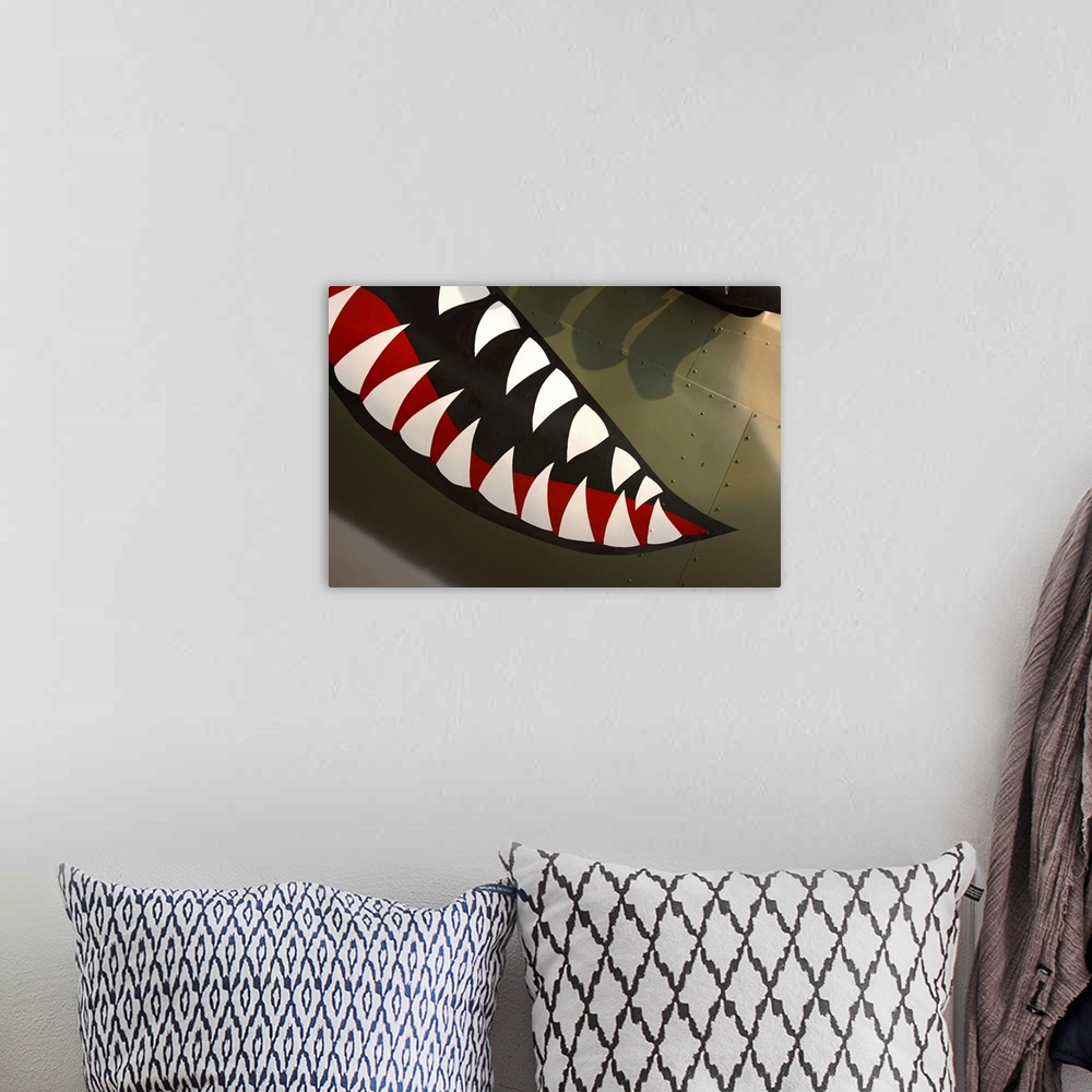 A bohemian room featuring Teeth painted on aircraft