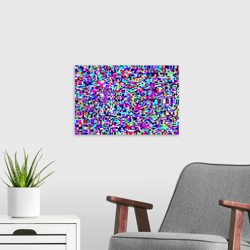 A modern room featuring Television Distorted Abstract