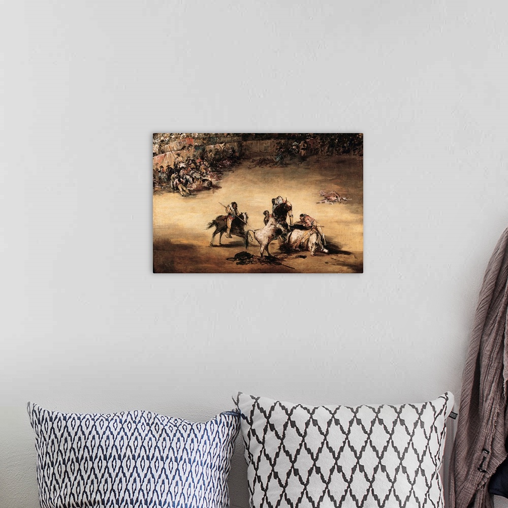 A bohemian room featuring The Bullfight By Francisco De Goya