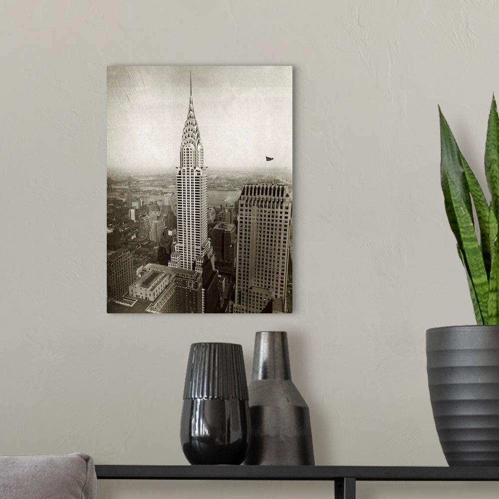 A modern room featuring The Chrysler Building --- Image by .. Underwood