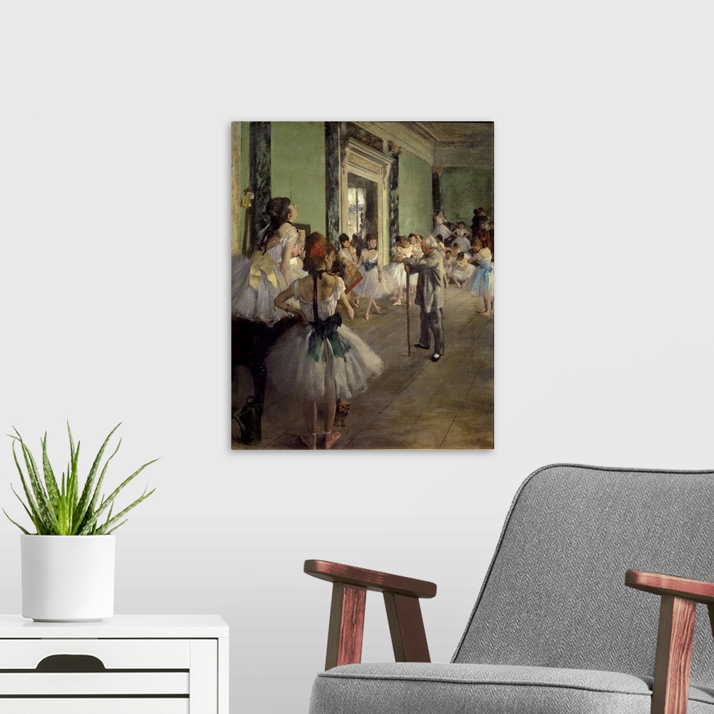 A modern room featuring The Dancing Class by Edgar Degas, Musee d'Orsay, Paris, France.