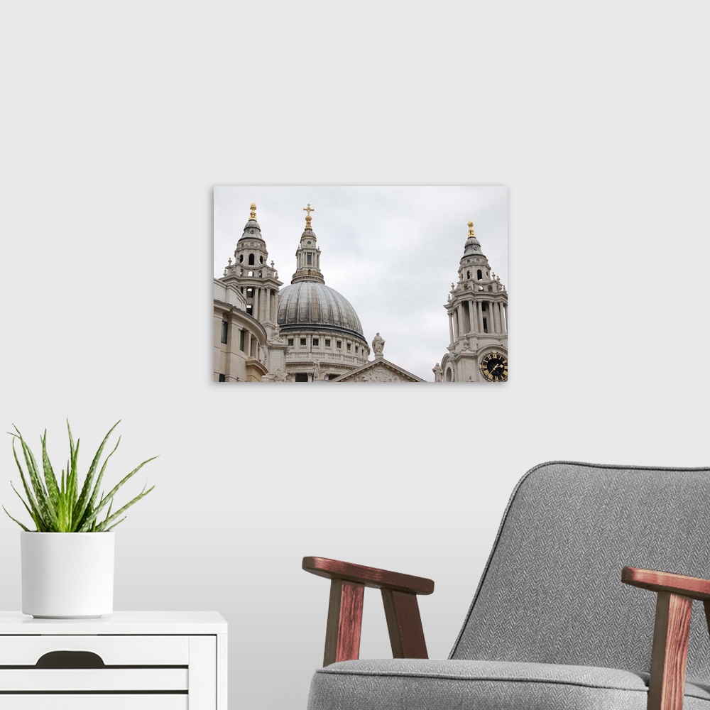 A modern room featuring The dome of St. Paul's Cathedral, designed by Sir Christopher Wren following the great fire.