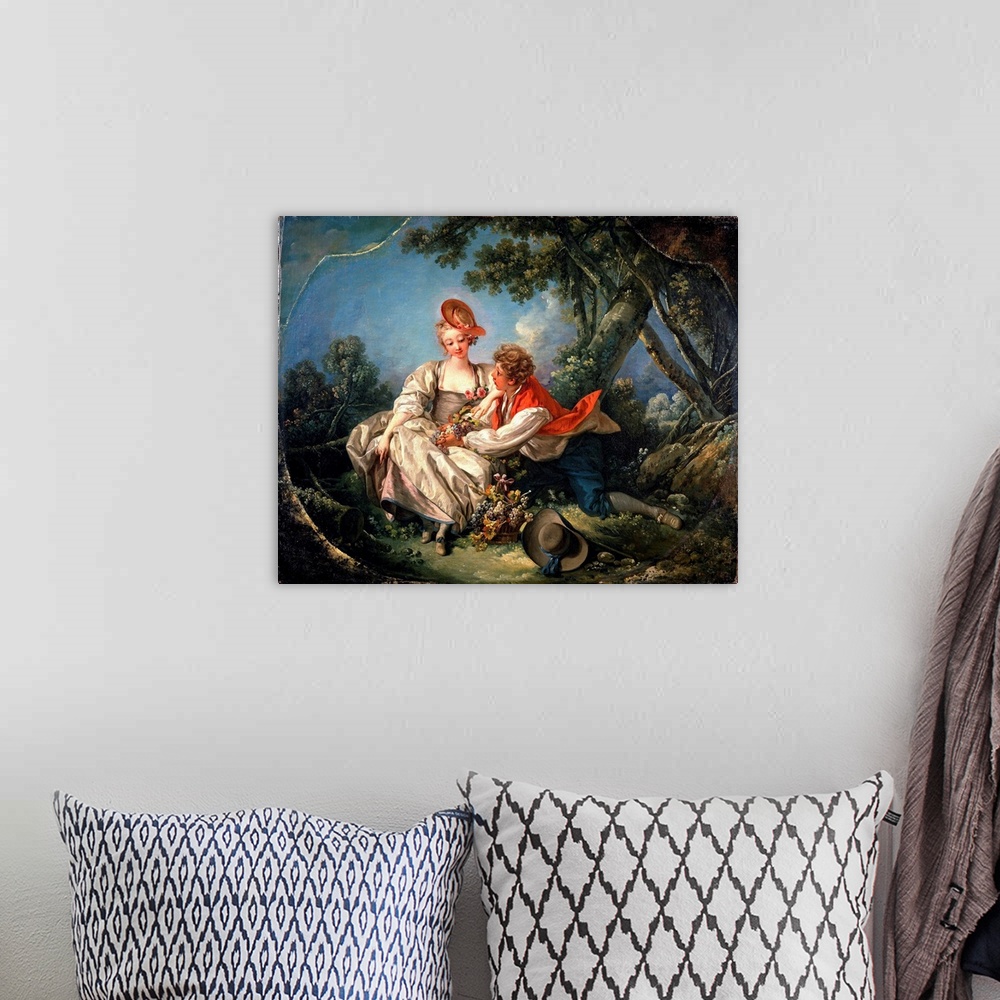 A bohemian room featuring The Four Seasons: Autumn By Francois Boucher