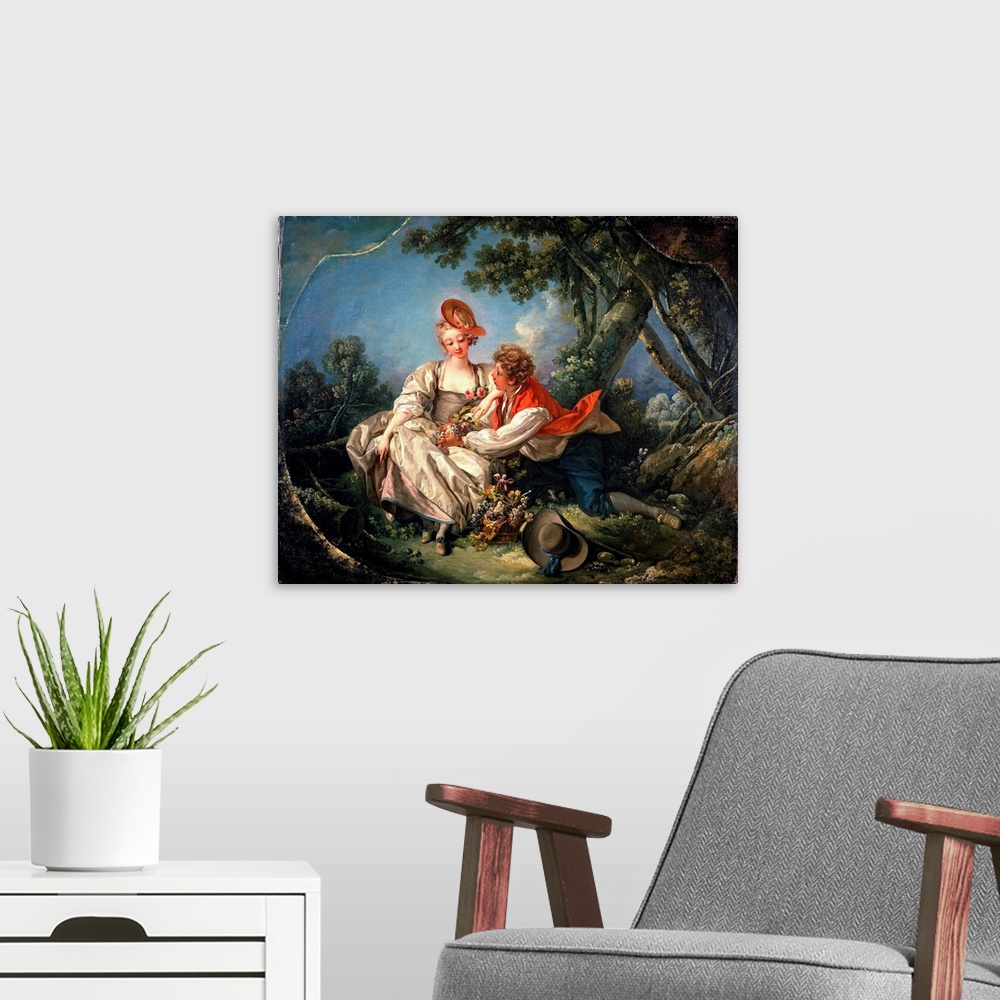 A modern room featuring The Four Seasons: Autumn By Francois Boucher