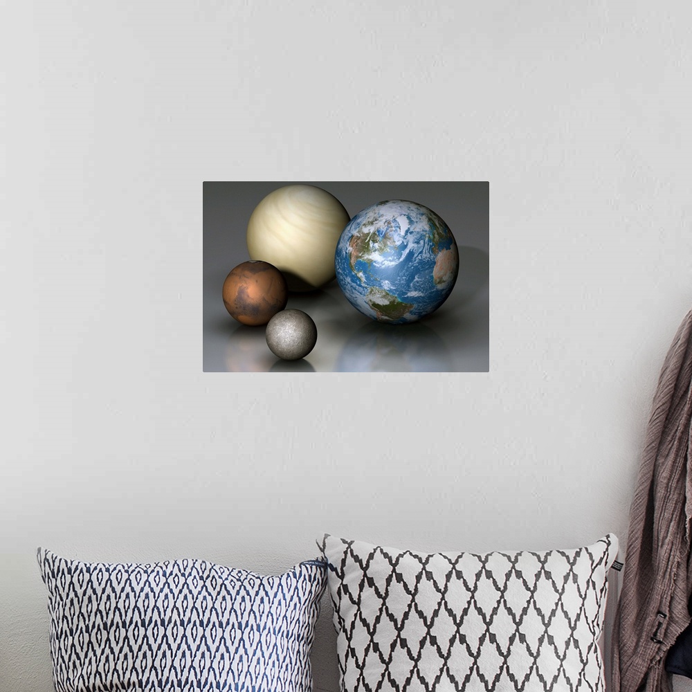 A bohemian room featuring : Earth is the largest with Venus in second place. Mars is only 53 the diameter of Earth and Merc...