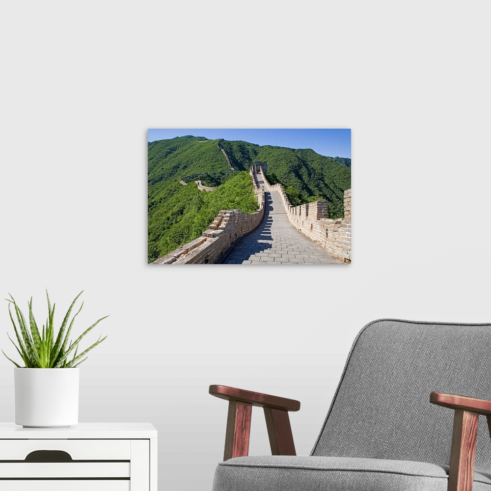 A modern room featuring The Great Wall of China in Beijing, China