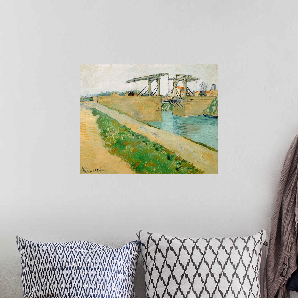 A bohemian room featuring Vincent van Gogh (Dutch, 1853-1890), The Langlois Bridge, 1888. Oil on canvas, 74 x 59.5 cm (29.1...