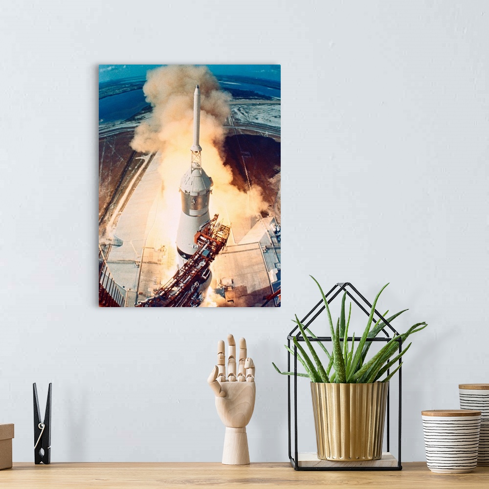 A bohemian room featuring The launch of a space rocket