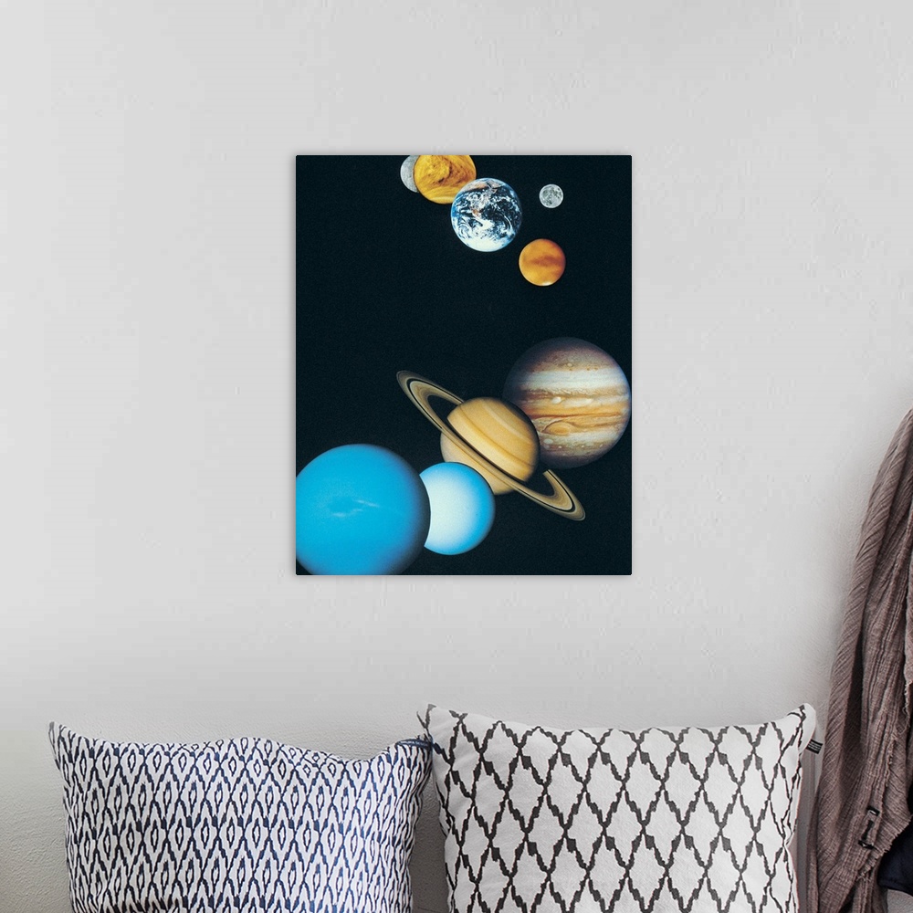 A bohemian room featuring The Planets, excluding Pluto