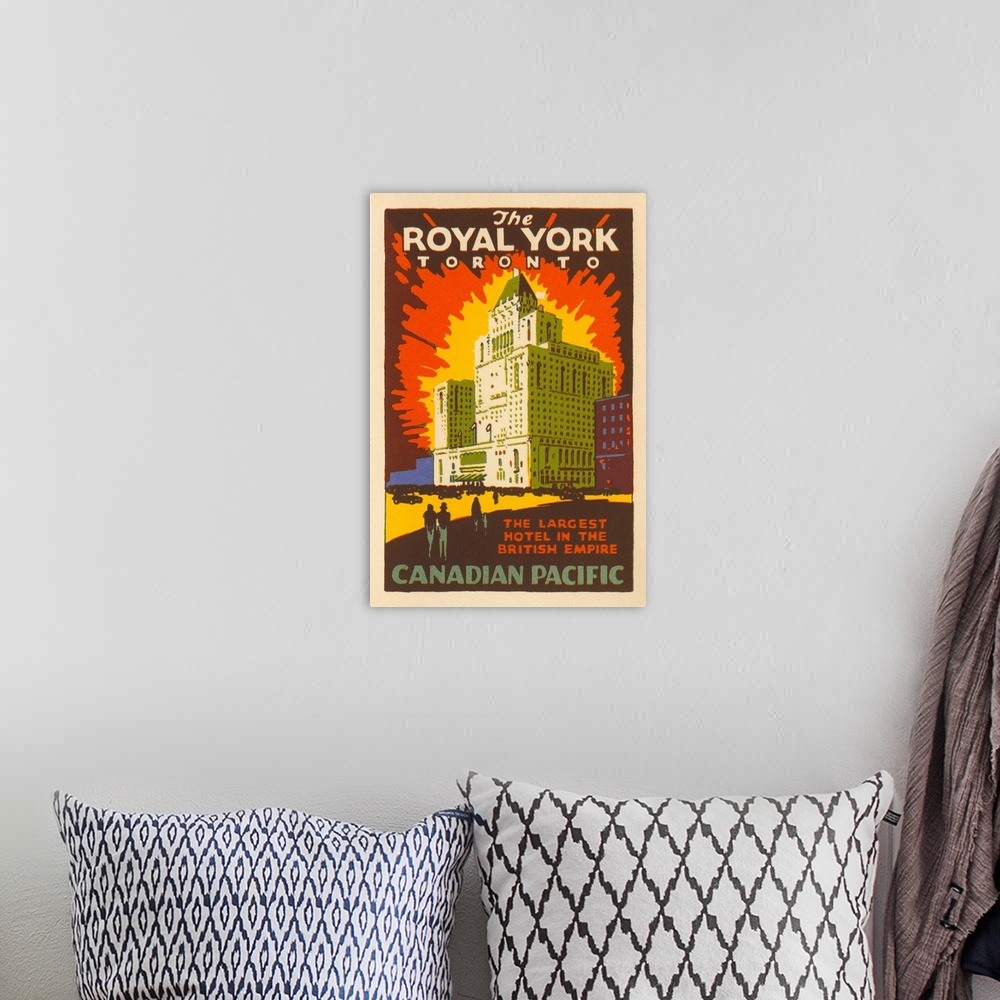 A bohemian room featuring The Royal York Toronto Luggage Label