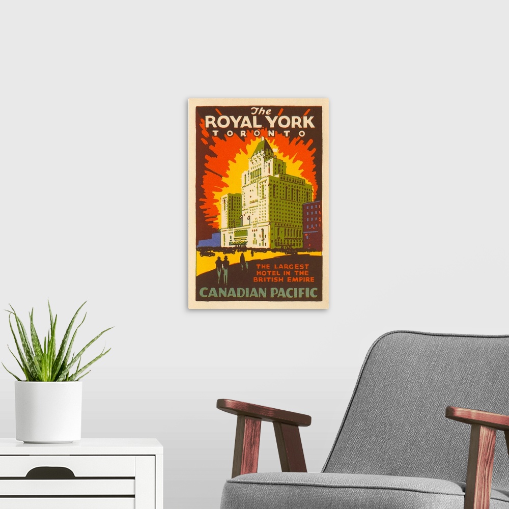 A modern room featuring The Royal York Toronto Luggage Label