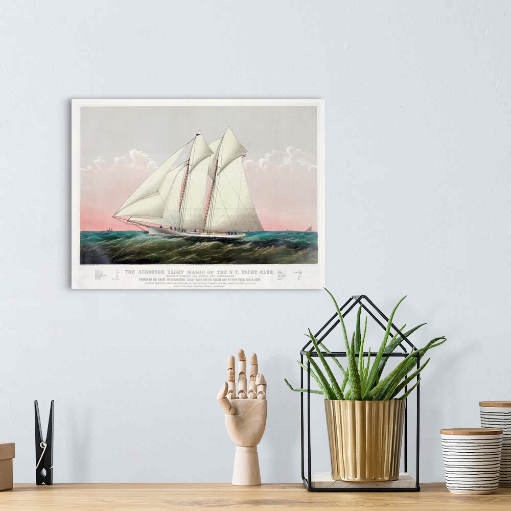 A bohemian room featuring The Schooner Yacht Magic Of The New York Yacht Club By Currier