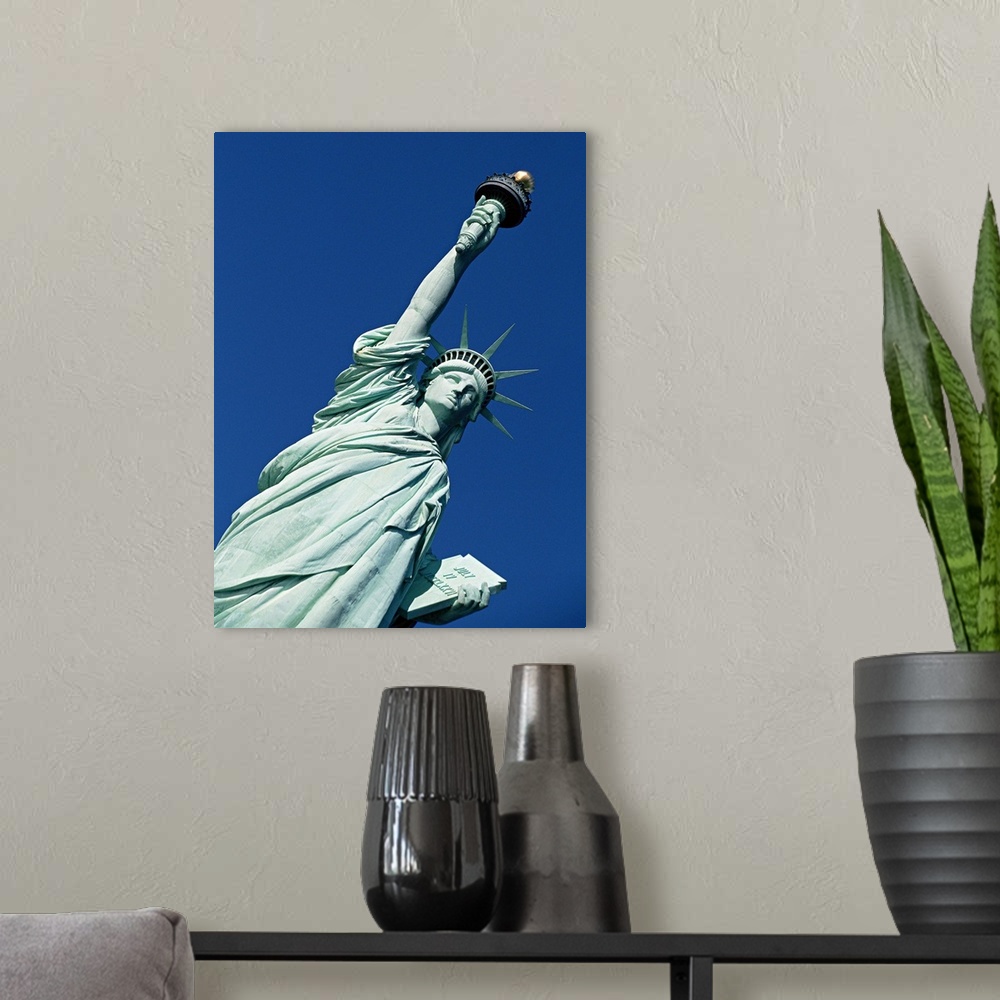 A modern room featuring The Statue of Liberty
