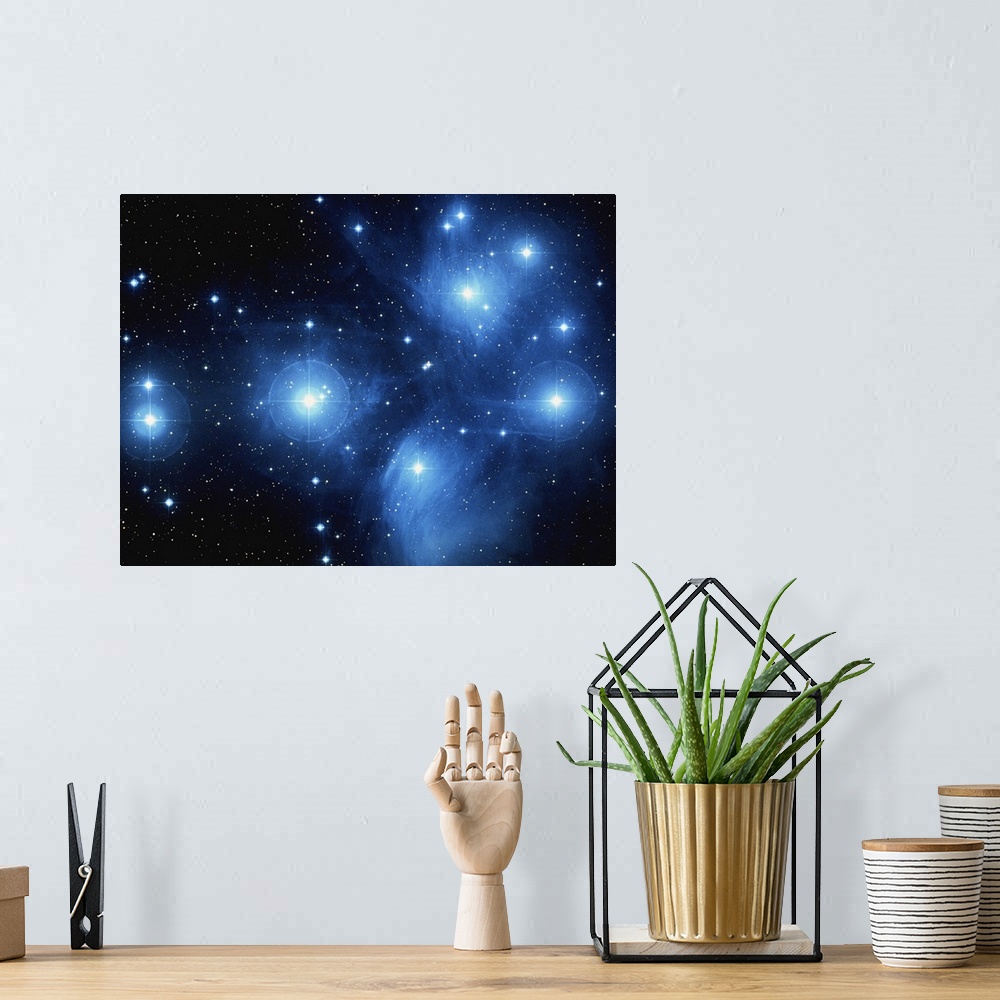 A bohemian room featuring This cluster of stars is also known as the Seven Sisters.