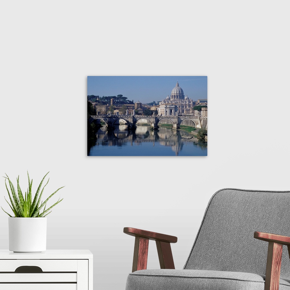A modern room featuring Tiber River And St. Peter's Basilica