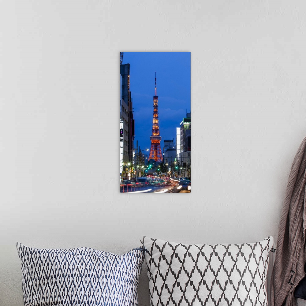 A bohemian room featuring A view of Tokyo Tower down Gaien Higashi Dori.