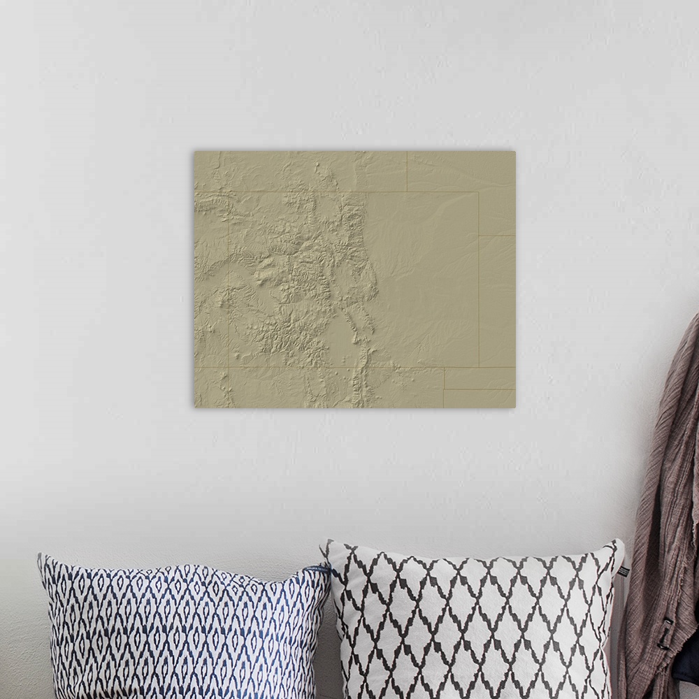 A bohemian room featuring Topographic Map of Colorado
