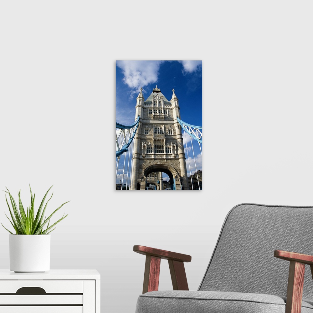 A modern room featuring Tower Bridge, London, England