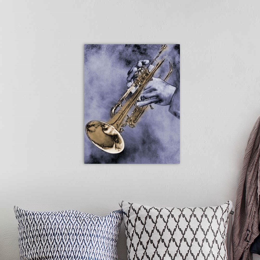A bohemian room featuring Trumpet Player
