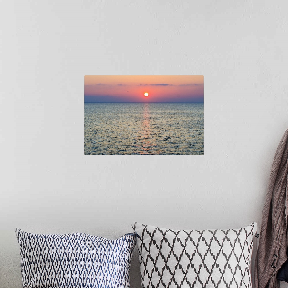 A bohemian room featuring Turkey, Aegean Sea horizon at sunset
