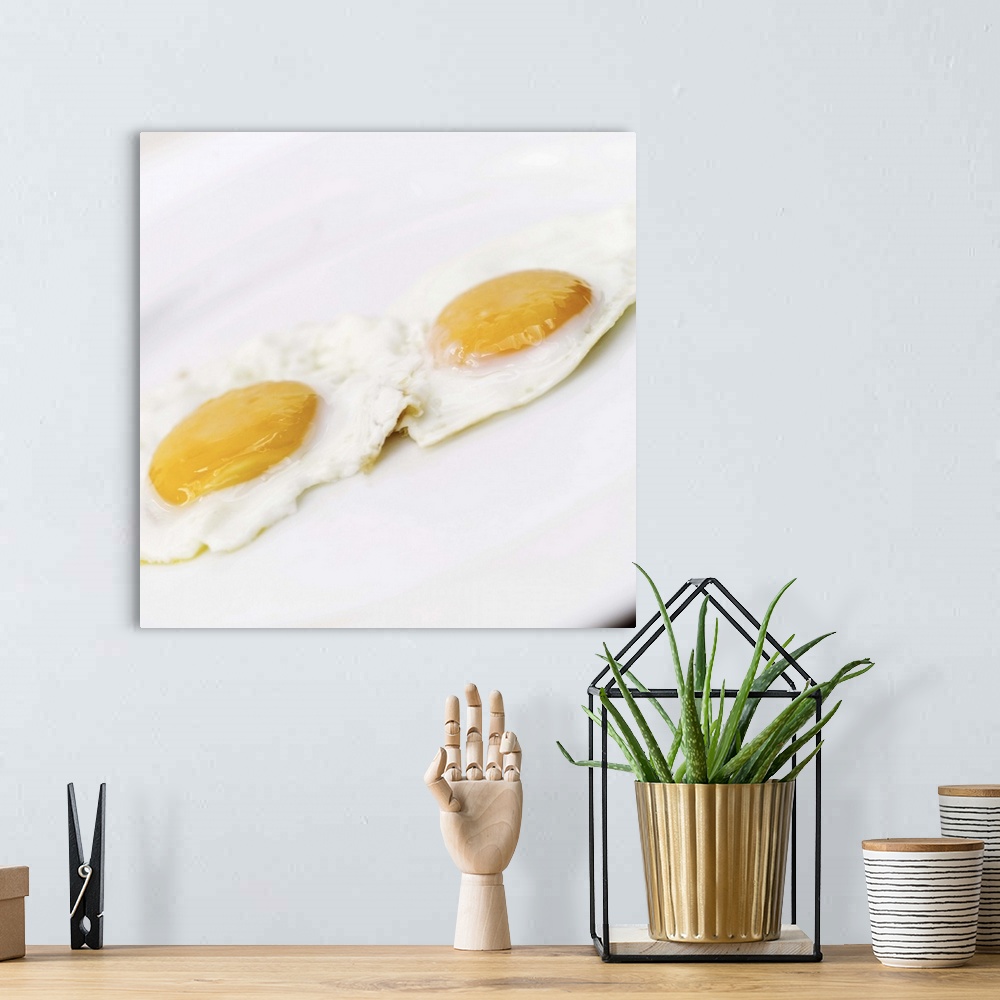 A bohemian room featuring Two fried eggs