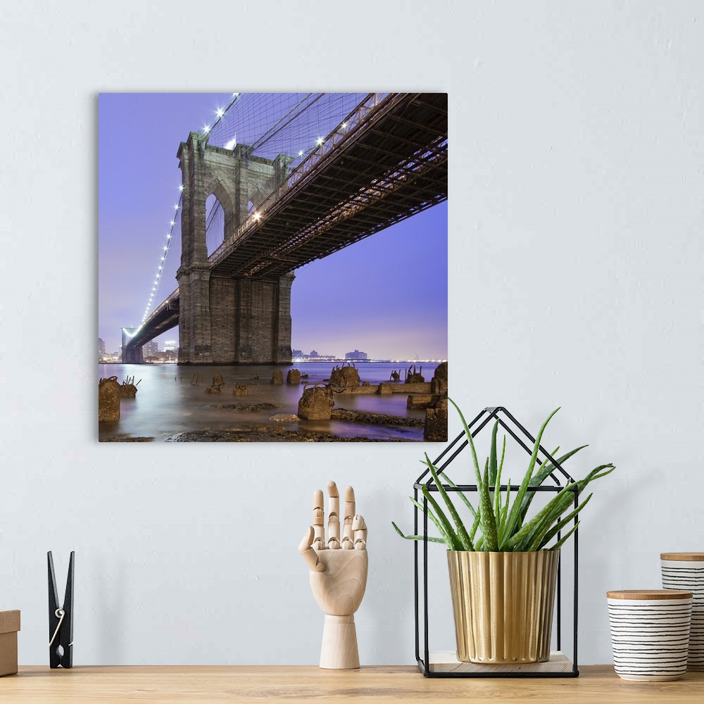 A bohemian room featuring Underneath Brooklyn bridge, New York.