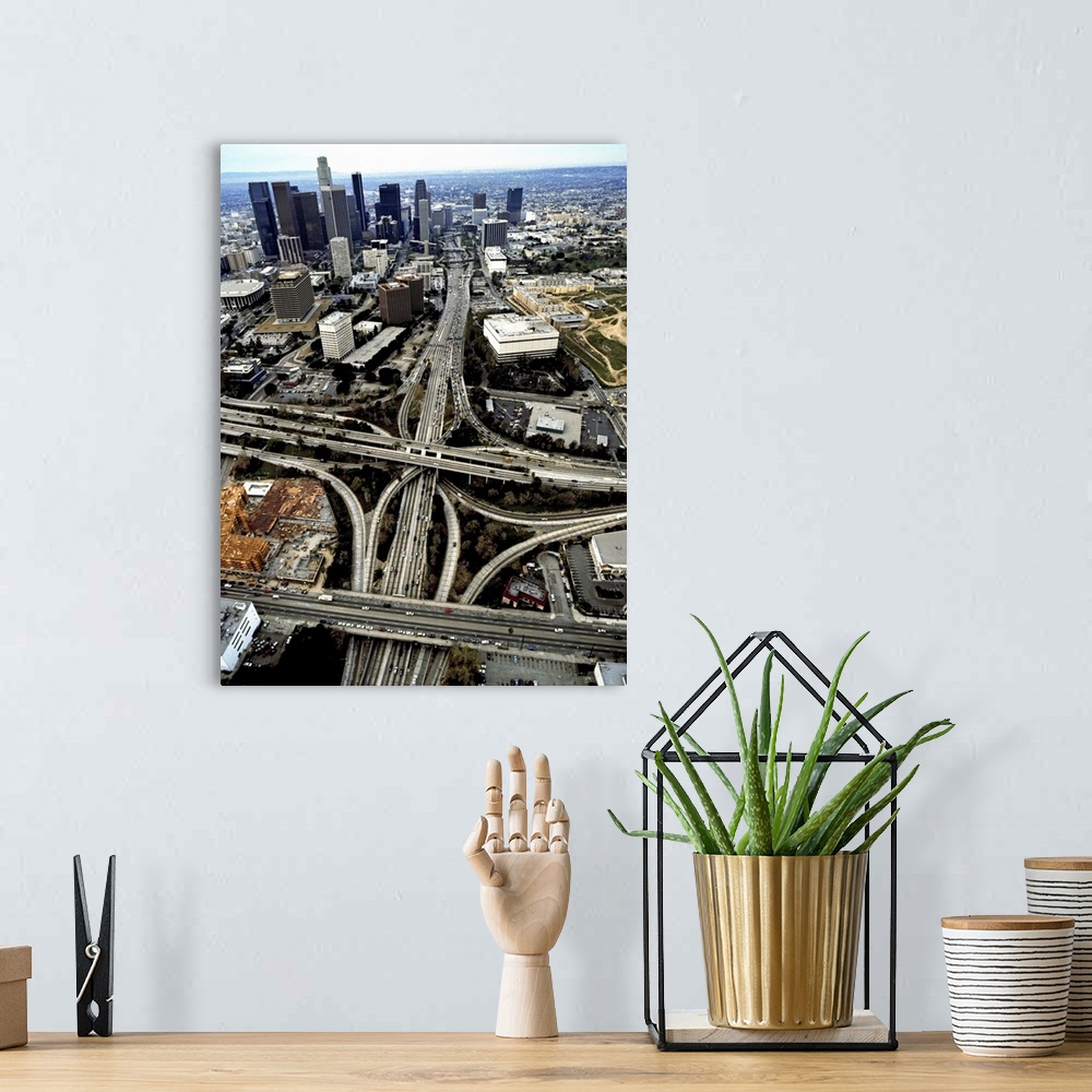 A bohemian room featuring 110 and 101 Freeway Interchange