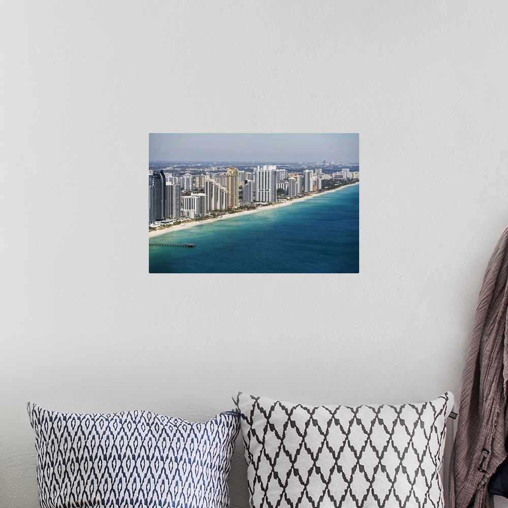 A bohemian room featuring USA, Florida, Miami, Cityscape with beach