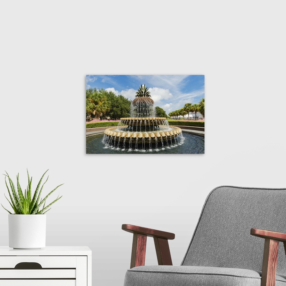A modern room featuring USA, South Carolina, Charleston, Waterfront Park, Pineapple Fountain
