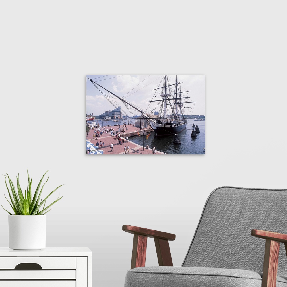 A modern room featuring USS Constellation, Battleship, Baltimore