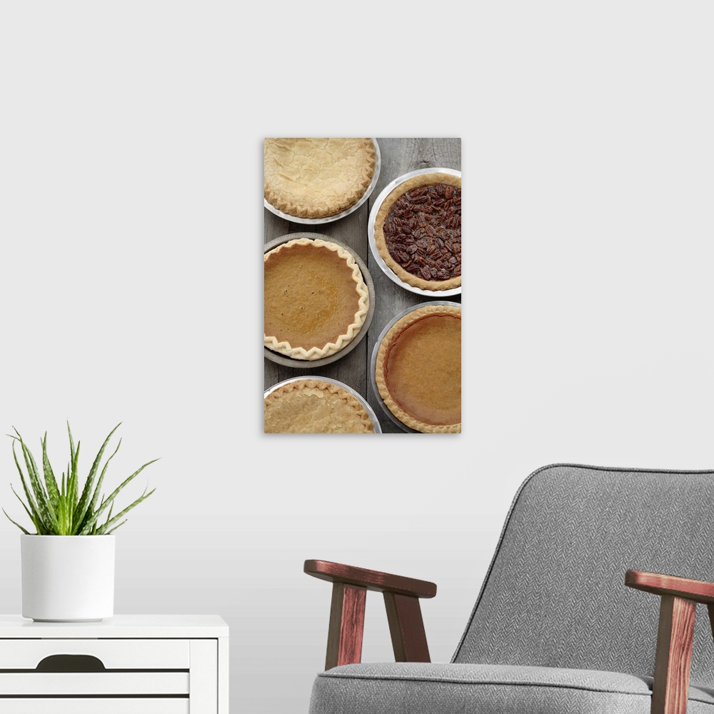 A modern room featuring Variety of fresh, homemade pies
