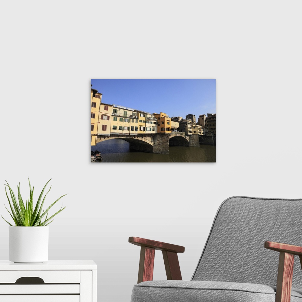 A modern room featuring Vecchio Bridge, Florence, Tuscany, Italy