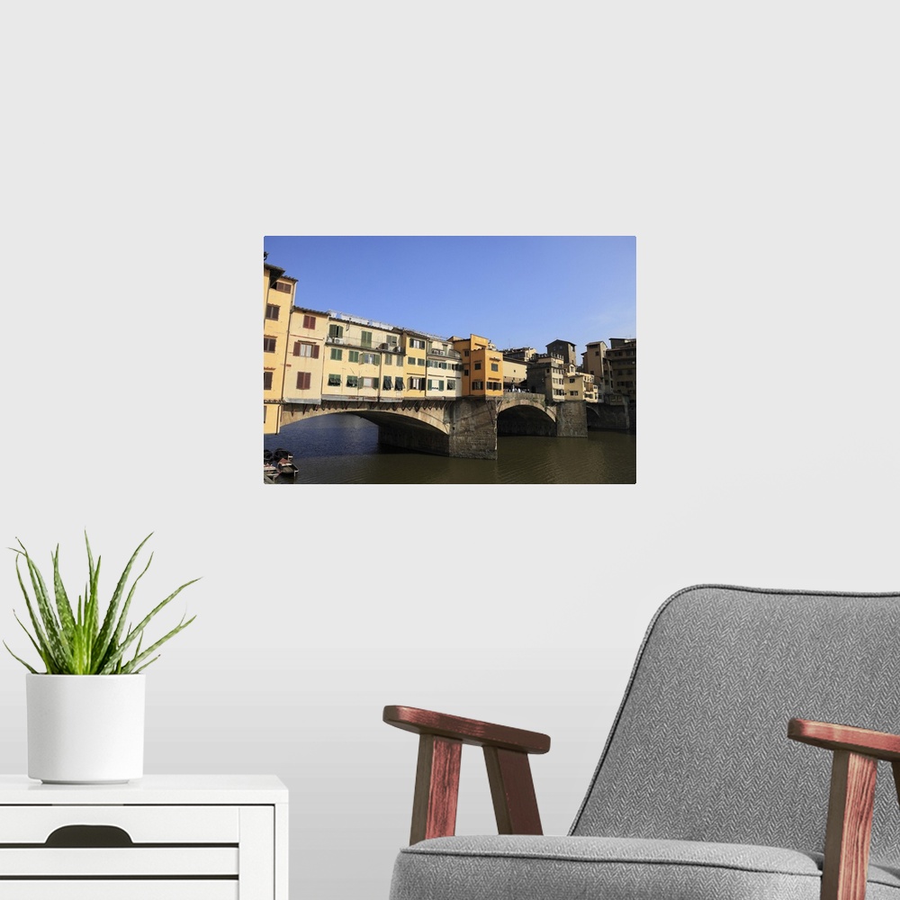A modern room featuring Vecchio Bridge, Florence, Tuscany, Italy
